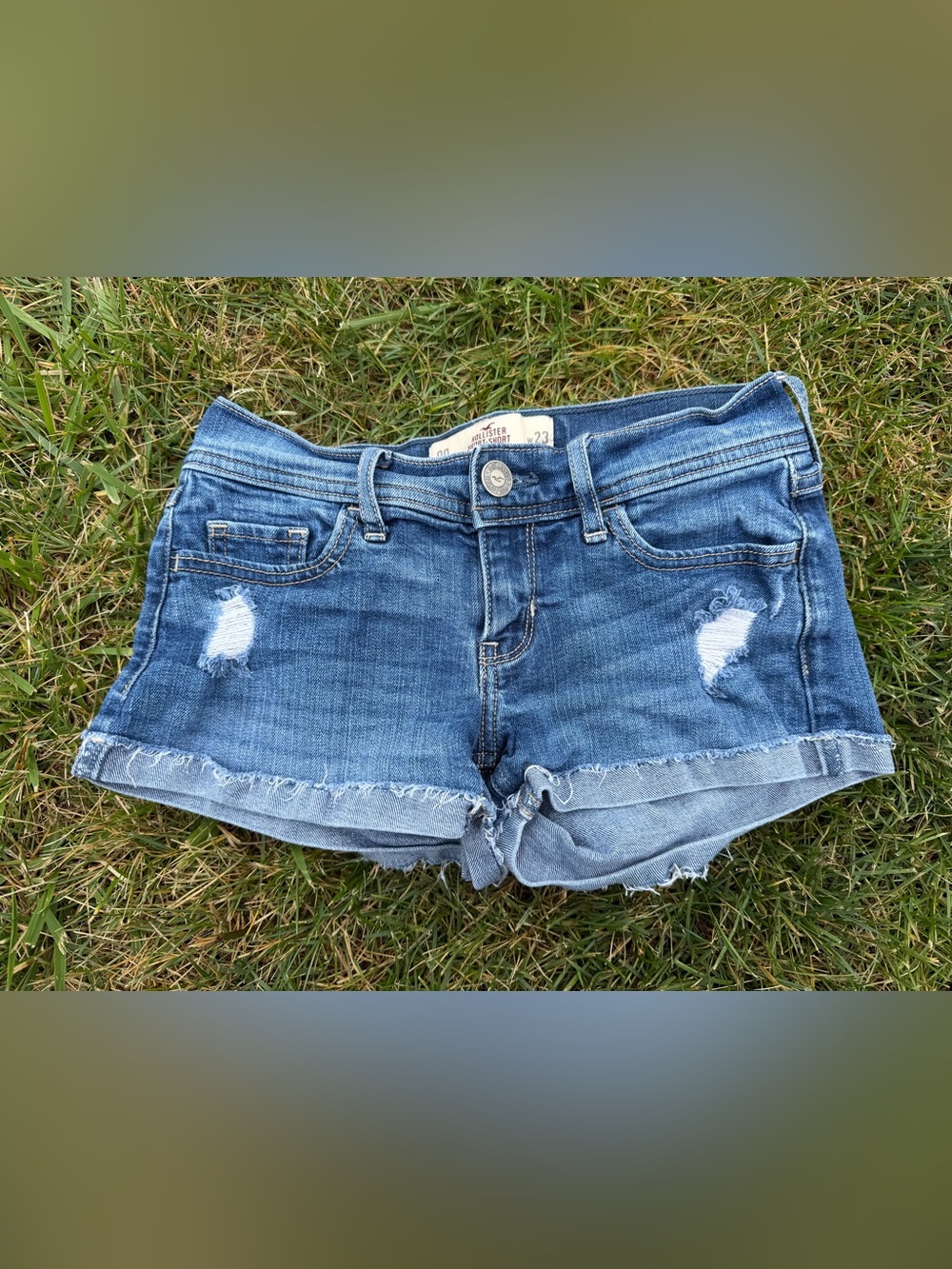 Y2K Hollister Distressed Denim Mini  Shorts - Size 23
